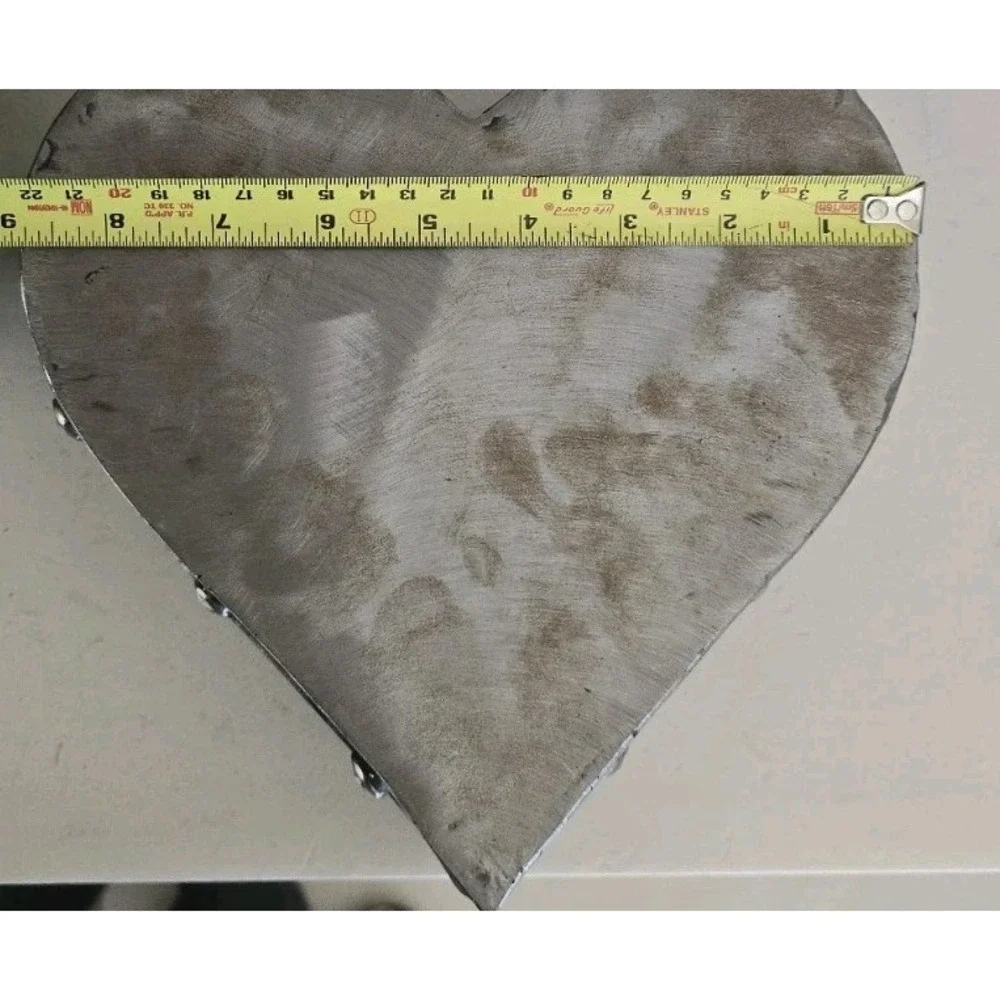 Large Heart Shaped Silver Metal Trinket Box Industrial Nuts & Bolts‎ Rustic